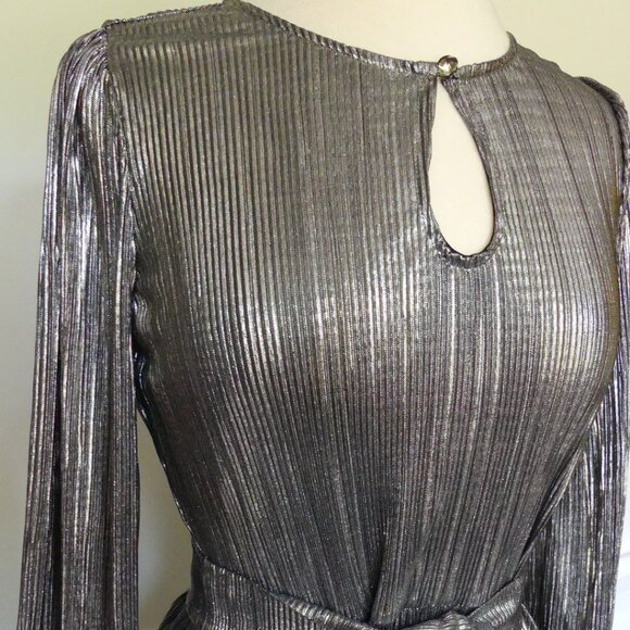 Soft Surroundings Annabelle Pleated Maxi Dress w/ Shash Silver USA Size XS (2/4) - Picture 2 of 16